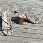 H by Halston  loft Heeled Sandals Snake Print‎ 9 Size Block Heel Straps Casual Photo 0