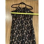 ASTR  lace open back mini cocktail halter mini dress black nude scalloped hem L Photo 8
