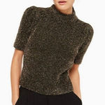 Kate Spade  Dashing Beauty Metallic Puff Sleeve Sweater‎ in Black Gold Size XS Photo 0