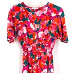 Anthropologie  ABEL THE LABEL Multicolor Rayon Floral Print Hi Low MIDI Dress Photo 3