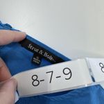 Strut & Bolt Shirt Womens Small Blue Puff Sleeve Ruched V-Neck Style 1-6774-JK Photo 2