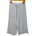 Quince  SuperSoft Fleece Wide Leg Pant Size M Gray Crop Lounge Comfy Athleisure Photo 1