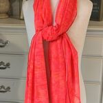 Coral Flowy Scarf Semi Sheer Fashion Photo 1