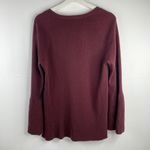 J.Crew Sz L Sweater Peplum Bell Long Sleeve V-neck Wool Blend Burgundy Women’s Photo 9