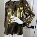 
JOHNNY WAS Pleated Blouse In Golden Gem Size Large. Photo 1