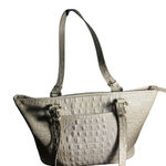 Brahmin  Crocodile-Embossed Melbourne Asher Beige Handbag Photo 0