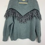 Kori Shaggy Fringe Green Sweater Size Large Photo 4