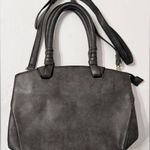 Moda -NewYork Faux Leather Gray Handbag with Double Handles & Shoulder Strap Photo 0