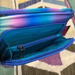 Think Royln Front Zip Wallet Rainbow Crossbody Bank Street XL Purple Photo 4