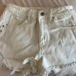 PacSun  White Jean Shorts High-Rise Lace-Up Photo 0