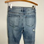 Risen jeans distressed skinny jeans raw hem women’s size 7/28 casual trendy Blue Photo 5