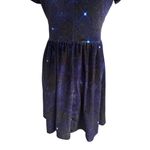 DOCTOR WHO Velvet BBC Galaxy Print Collared Dress Size Medium Blue Photo 1