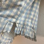 Love Shack Fancy Top Breonna Puff Sleeve Gingham Crop Top in Blue Patriot Sz 0 NWT Photo 9