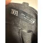 ZARA Gray Wide Leg High Rise Pleated Twill Trouser Pants Size Small Photo 6