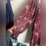 Maurice's Maurice’s Plus Size 1X Arbor Floral Smocked Dress Burgundy Long Sleeve boho Photo 3