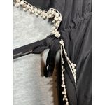 Mud Pie  Women’s Shirt Swimsuit Cover‎ Up Sz S/M Black Pom Pom Detail Boho Beach Photo 5