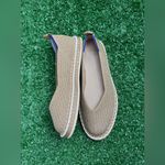 Rothy's The Espadrille in Gold Stripe Loafer Flats Size W8.5 *no ties* NWOT Tan Photo 2