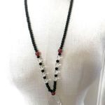 Long clear glass Buddha beaded pendant necklace Photo 4