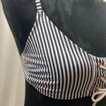 Xhilaration  nautical blue and white stripes bikini top size large Photo 3