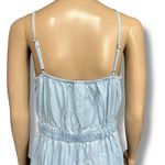 No Boundaries  Womens Denim Jumpsuit Sleeveless Wide Leg Mid Calf Blue Large Photo 4