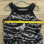 Rachel Zoe Irene Irena Black Silver Sequins Shift Dress Large Photo 7