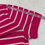 CHAPS NEW  Women’s XL Pink White Striped Button Up Cardigan Short Sleeve Cotton Photo 5