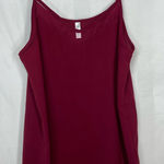EUC Goory women’s dark red mesh bordered adjustable strap loose tank top medium Photo 0