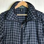 Ralph Lauren L-RL Lauren Active  Jacket Sz M Black‎ White Full Zip Plaid Grid Photo 1