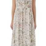 Frye Dress Dress 2XL Plus Size Cream Pink Floral Button Front Midi Botanical Photo 8