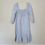 7 For All Mankind Linen Cotton Blend Smocked Puff Sleeve Blue NWT Medium Photo 2