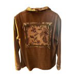 Susan Graver  Vintage Womens Brown Full Zip Flap Pocket Faux Suede Western Jacket Photo 4