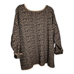 Tahari  Leopard Print Sweater Roll Cuff Sleeves size 2X Soft and Cozy Photo 1