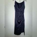 Alice + Olivia Dion Ruched Midi Slip Dress Navy Size 4 Photo 2