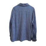 Foxcroft  Shaped Fit Blue Geometric Print Rayon Button Down Shirt Size 14 Photo 2