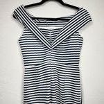 Hutch  Blue White Striped Off Shoulder Asymmetrical Mini Dress Womens S Preppy Photo 8