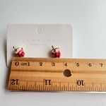 Cute Strawberry‎ Stud Earrings Small Size Enamel Red White Gold Tone Jewelry new Photo 4