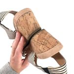 Abella Women's Mariah Striped Strappy Cork Wedge Sandals Black White Size 6 Black Photo 4