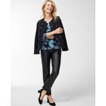 Chico's ✨ Lace Jacquard Pleated Notch-Neck Sz 1 Top✨ Photo 1