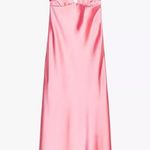 ZARA  Maxi dress Pink Satin ruffle bodycon party wedding summer evening Photo 9