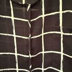 Japna  Black White Plaid Sleeveless Lightweight Scoop Neck Tunic Blouse Large Photo 3