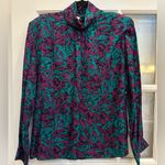 Pendleton Vintage Country Sophisticates by  Blouse Art To Wear Floral Teal Size 8 Photo 0
