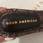 Good American Block Heel Slide Sandal in Desert Snake Size 5 New NIB Kardashian Photo 2