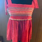 THML ‎ Embroidered Tie Shoulder Top. Size L NWT Photo 0