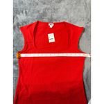 J.Crew NWT  Cap-sleeve Stretch Cotton-blend
Squareneck Tank Top‎ Women Red Medium Photo 5