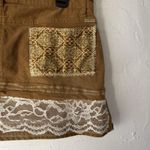 prAna ‎ Skirt 8 Brown Corduroy Mini Lace Patchwork Boho Organic Cotton Fairy Photo 5