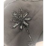 NWT: Dress Barn Scarf W Beaded Floral Design Throughout Black Photo 0