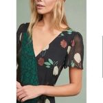 Anthropologie Ciao Bella Dress Moulinette Soeurs Boho Green Black Womens size 10 Photo 3