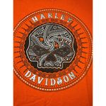 Harley Davidson Savannah GA River Street Orange Shirt Women Skull Wings Sz M NWO Photo 1