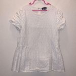 Roolee  white keyhole lined short sleeve blouse Photo 0