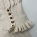 Ralph Lauren Lauren  Button Cuff Sweater Women’s Large Ivory V-Neck Knit Cotton Photo 7